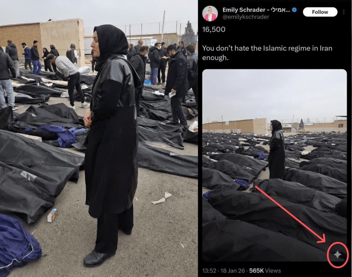 تنفس مصنوعیِ خبرنگار اسرائیلی به اینترنشنال با هوش مصنوعی

شریدر، خبرنگار اسرائیلی با انتشار تصویری ساختگی مدعیِ کشته‌شدن ۱۶,۵۰۰ نفر در اغتشاشات شد.

او برای باورپذیری دروغش دست‌به‌دامن هوش مصنوعی هم شد؛ اما فراموش کرد که برچسب هوش مصنوعیِ جمنای را از گوشهٔ تصویر پاک کند!