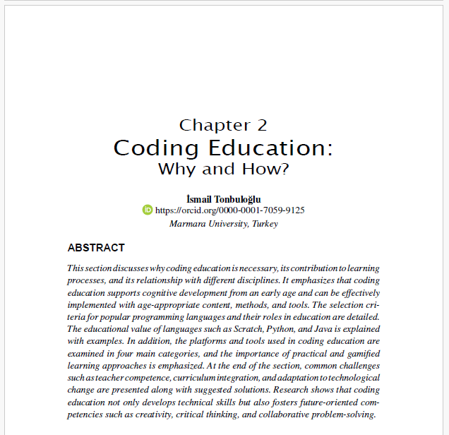 itonbuloglu's tweet photo. "Coding Education: Why and How?" bölümü ile katkı sağladığım; Fatih YAMAN ve Nihal Dulkadir Yaman'nın  editörlüğünü yaptığı "Effective Coding Skill Development in Education" kitabı IGI global de yayınlandı.Alana katkı sağlaması temennisiyle
@marmara1883 
@aefmarmara @marmarabote https://t.co/HXkQKUCpDV