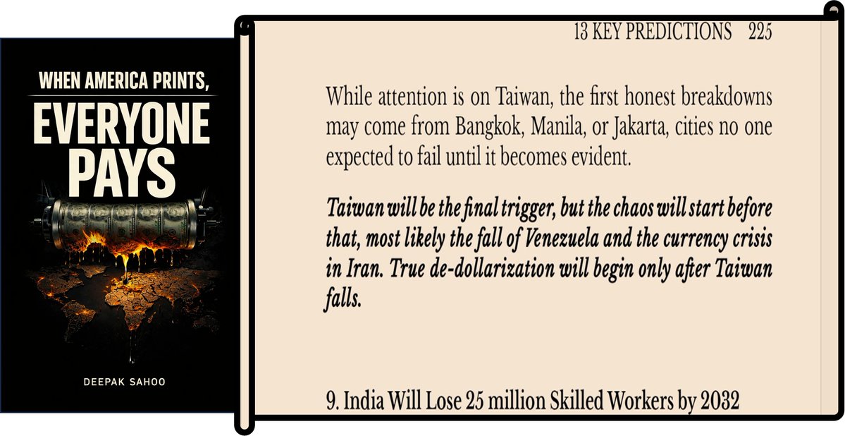 UnfoldWithDeep's tweet image. This was written and published before it happened. Now the same events are playing out across currencies and countries.

This isn’t hindsight. 
It’s understanding how the money system actually works.

Read more:
amazon.com/dp/9334360054

#WhenAmericaPrints  #GlobalInflation #Iran