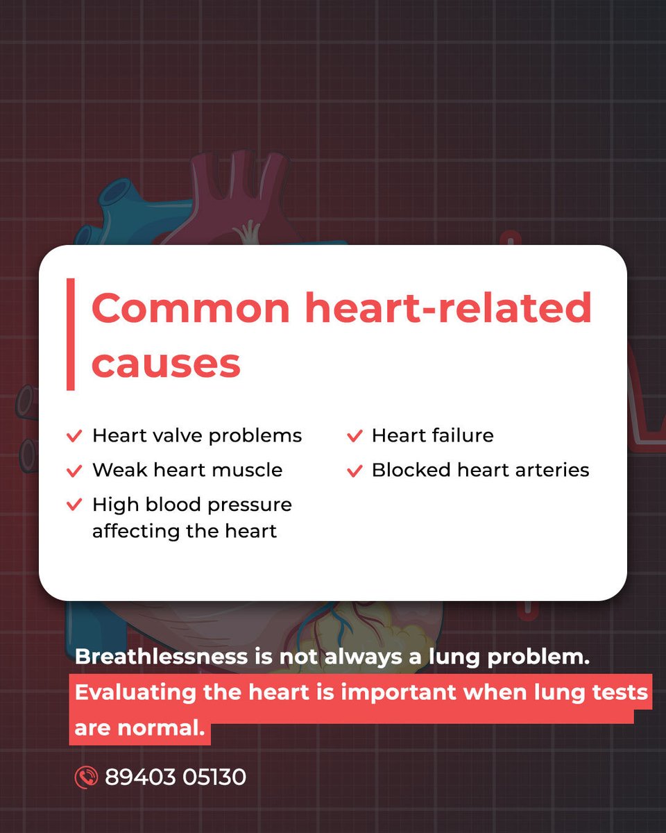Breathless but lung tests are normal?

The heart could be the reason.
Heart problems can reduce oxygen delivery and cause breathlessness - even with healthy lungs.

#IAmHeartHealthy #DrTejasVPatel #Cardiologist #MarengoCIMS