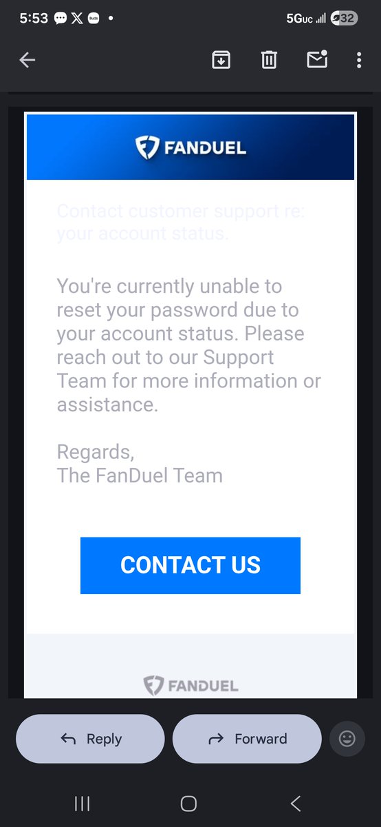 No way to reach out... junk ass app! <a href="/FanDuel/">FanDuel</a>