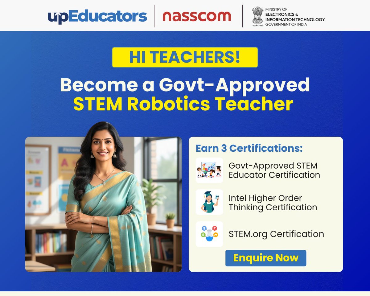 upEducators's tweet image. 🚀Hi Teachers! Ready to bring the future into your classroom?

Comment STEM to enroll today and start your journey in transforming education with robotics! 🌟

#stemrobotics #upEducators #teachers #educators #education #teaching #stemroboticsforeducators #coursesforteachers