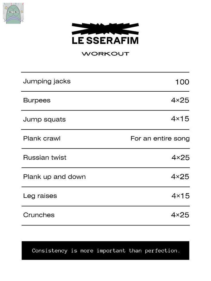 tanyarlfes's tweet image. 💚 cw // cewe, perempuan
ada yg pernah nyobain workout dari idol kpop ini belum? Ini tuh buat orang yg kurus bgt bisa ga sih, seengganya biar kuat ga lemah gitu mksd ga, mau upgrade diri tp kurang tau ginian 🙏🏻