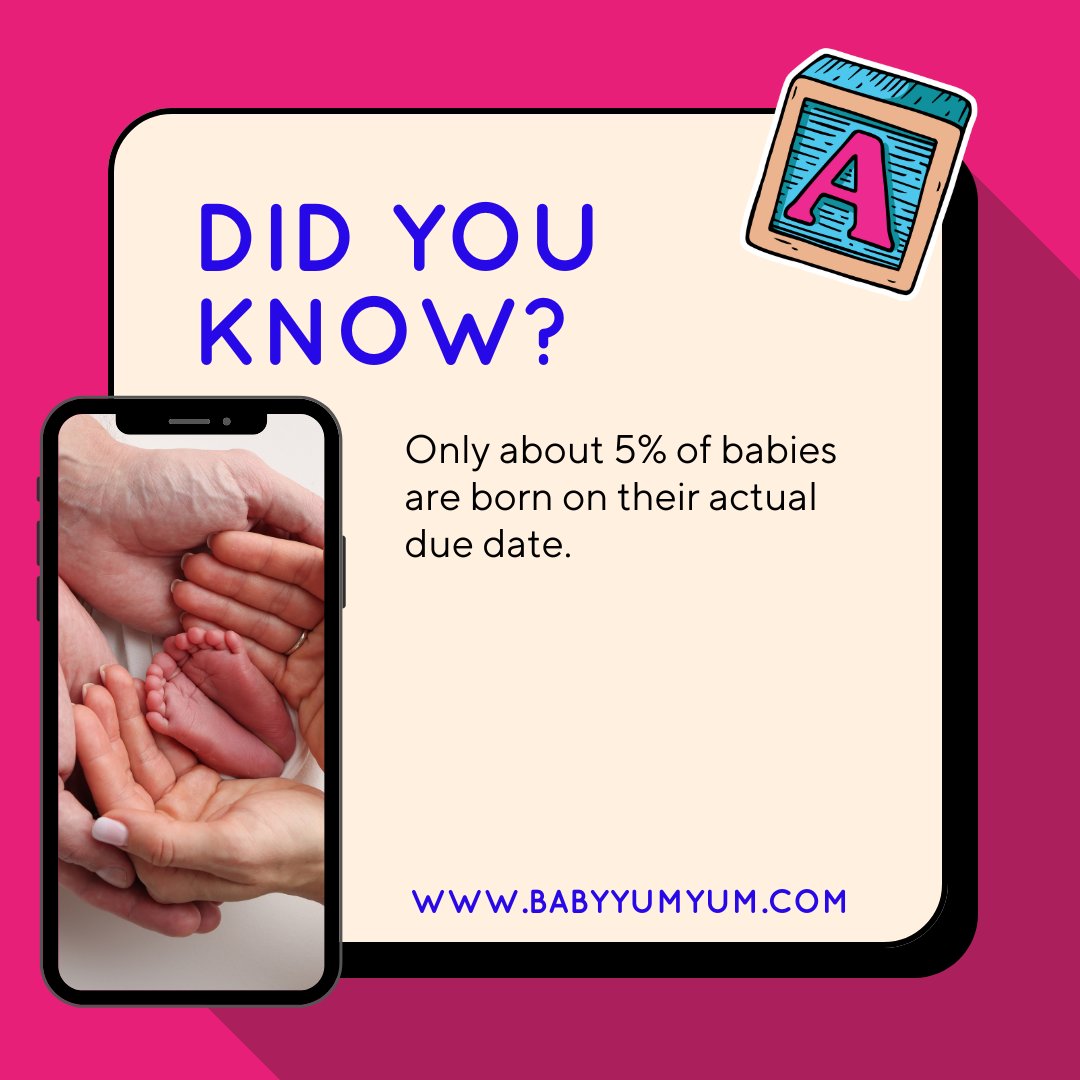 BabyYumYumSA's tweet photo. 📅 Due dates are just a guess, most babies have their own schedule! 👶💛
#BabyYumYum #BYY #DidYouKnow #DueDate #PregnancyFacts #BabyArrivals #ExpectingMoms #PregnancyJourney #ParentingMagic https://t.co/nrGdw5mhcJ