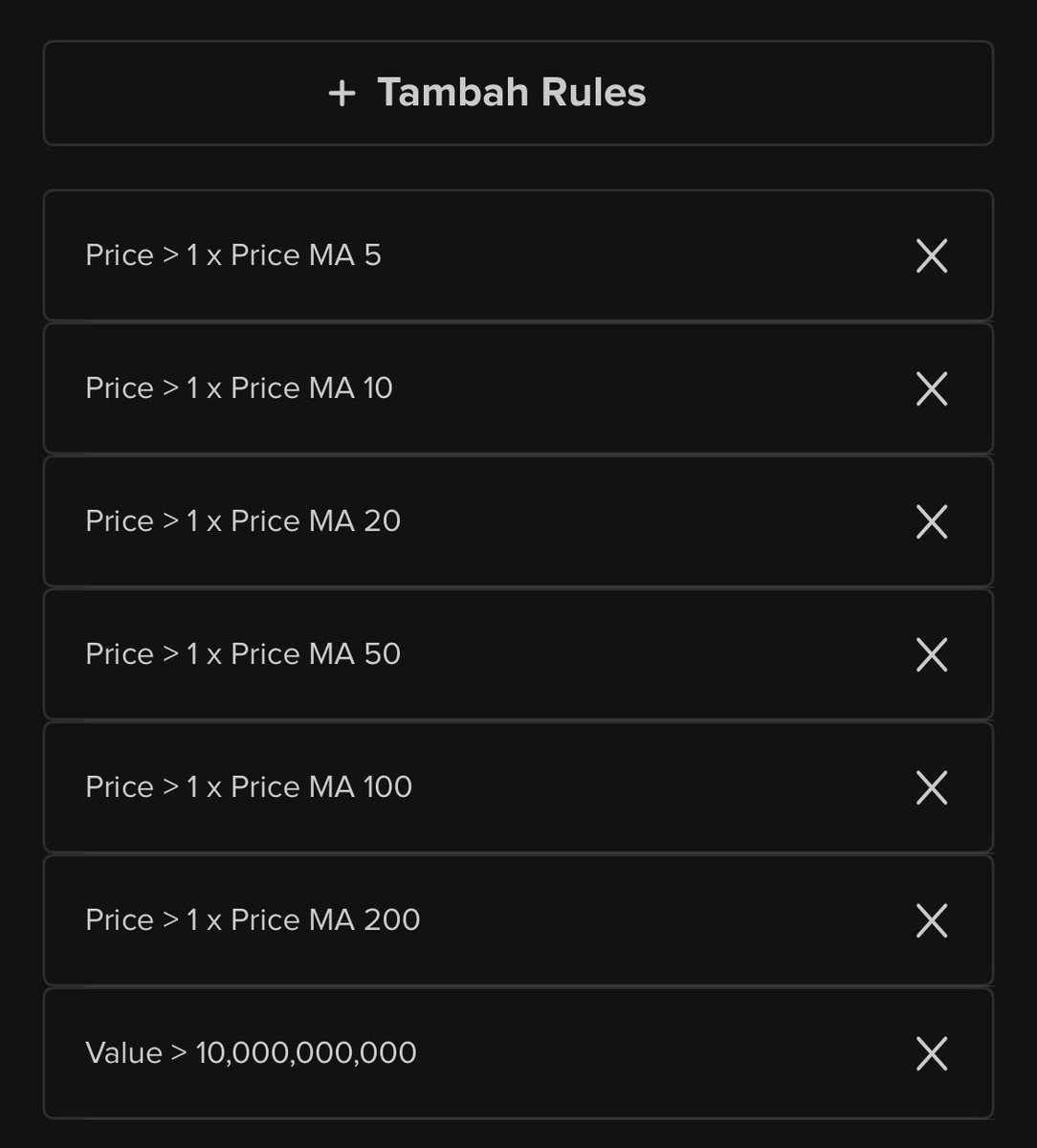 Rumus formula yang biasa kupakai screening, nanti tinggal cari aja yang harganya gak jauh dari MA ✌️✌️