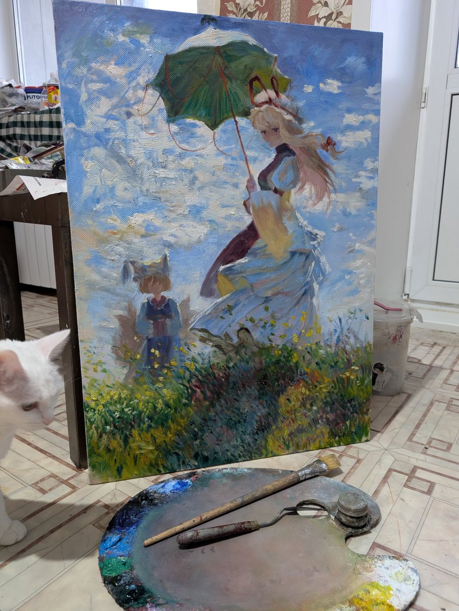 yuurenkyouko's tweet image. Yukari's La Promenade
Inspired by Claude Monet's "Woman with a Parasol"
#touhou #東方Project