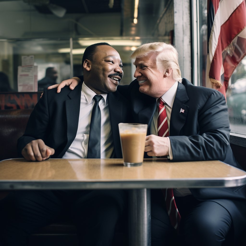 Chicago1Ray's tweet photo. Good morning X 

Martin Luther King Jr day was signed into law by a Republican president, Ronald Reagan 

The Civil rights Act was passed by Republicans, with opposition from Democrats 

If MLK Jr was still alive, he'd be cool with Trump... Happy MLK Jr day https://t.co/XcGS4S8kH0