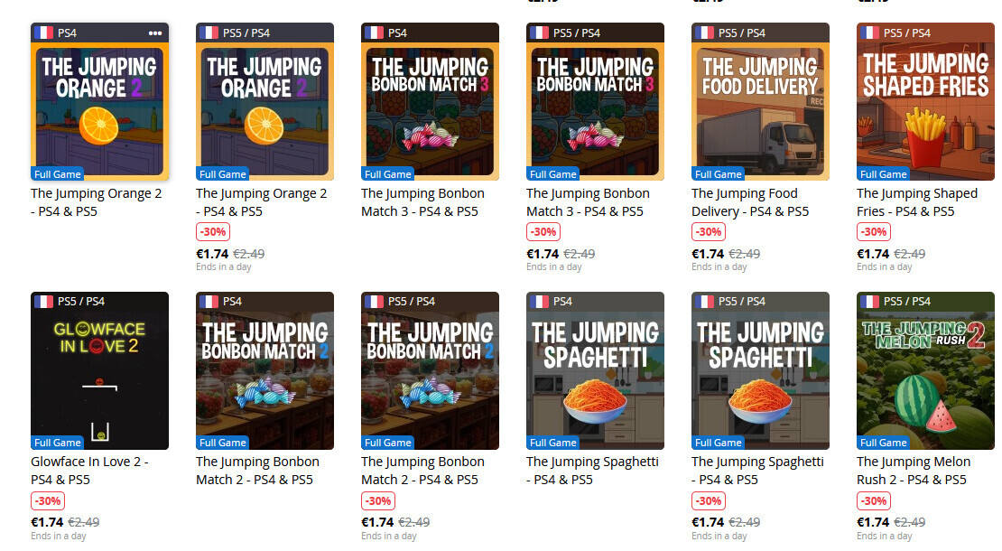 JVCom's tweet image. PlayStation a retiré plus de 1000 jeux "Shovelware" de sa boutique.

Ces jeux, de mauvaise qualité, étaient publiés en grand nombre notamment par ThiGames, à des prix très bas. Ils sont souvent utilisés pour farmer les trophées.