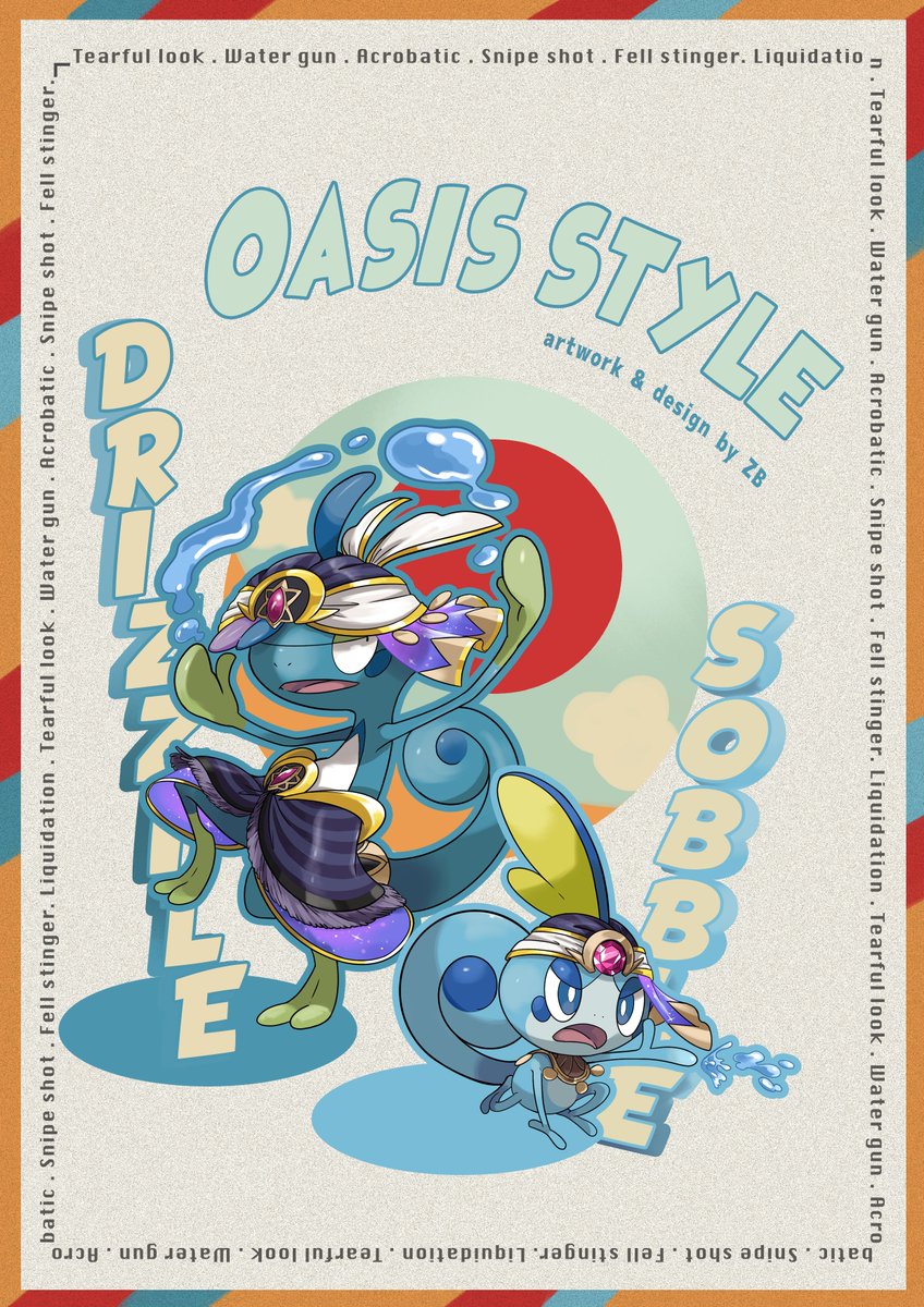 blawn_z's tweet image. [FAN ART]
for my designs for Pokemon UNITE 
oasis sobble &amp;amp; drizzile in official art style 
#PokemonUNITE #sobble #drizzile #ジメレオン #メッソン