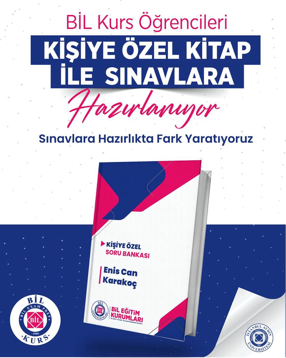 BİL Kurs Öğrencileri
Kişiye Özel Kitap ile Sınavlara Hazırlanıyor.
