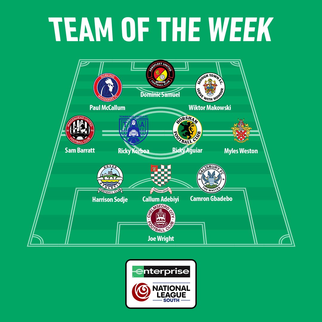 It’s Team of the Week time 🥁

Let’s start with the Enterprise National League South selections from Saturday’s games