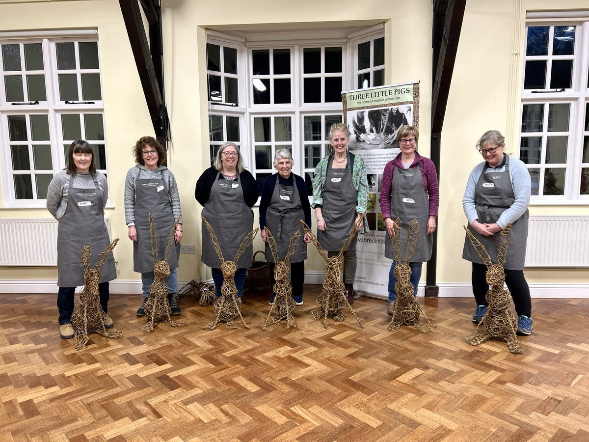 Ta Da! Check out the fabulous hares made at yesterday's WILLOW HARE SCULPTURE WORKSHOP - what brilliant, hardworking workshoppers too! #tlpcraftworkshops #willowworkshops #newskills