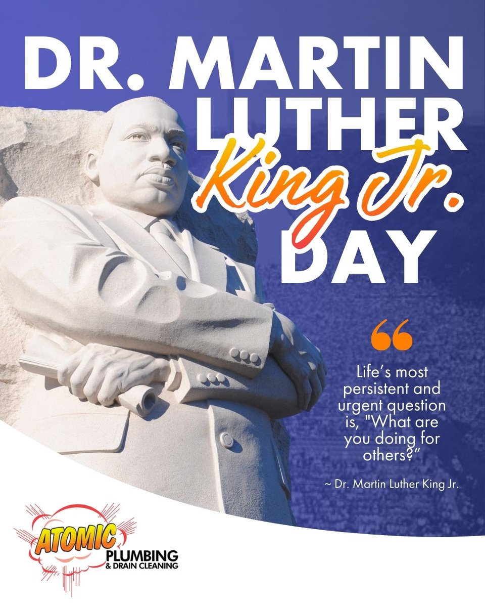VB_Plumbing's tweet photo. Today we honor the legacy of Dr. Martin Luther King Jr. and his commitment to justice, equality, and service. A reminder to keep striving for a better, kinder community. https://t.co/facKEIPkdJ