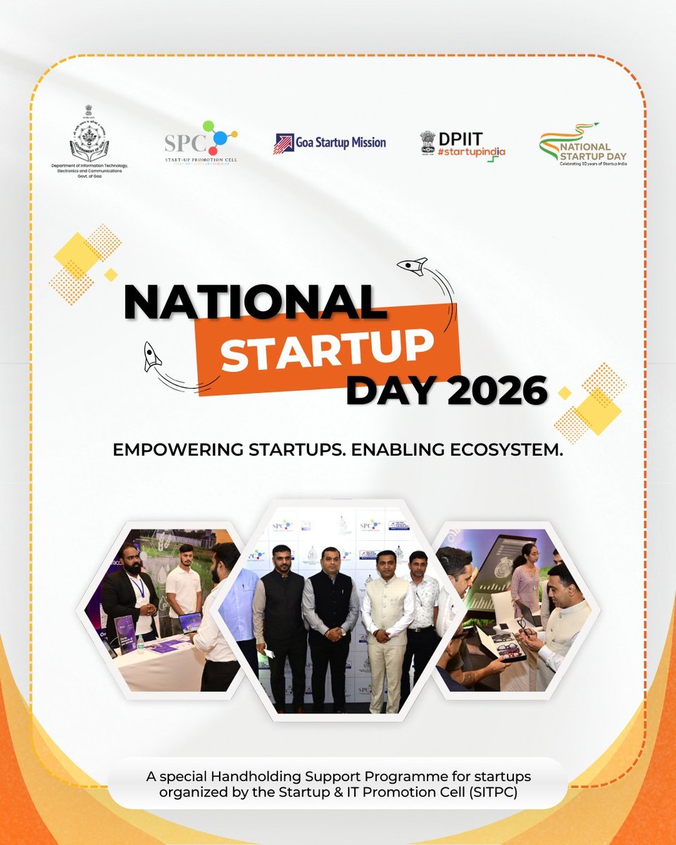 National Startup Day celebrations in full swing! 🚀

As part of National Startup Day celebrations, SITPC’s Handholding Support Programme is currently underway, supporting founders at every stage of their journey.

#Nationalstartupday #10YearsOfStartupIndia #EmpoweredInGoa
