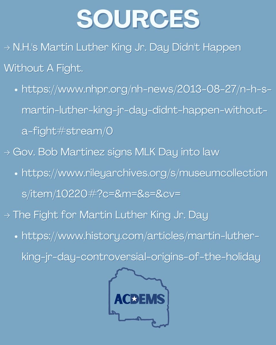 Happy Martin Luther King Jr. Day!

As we celebrate Rev. Dr. Martin Luther King Jr.'s legacy today, we want to take a moment to reflect on the history of how MLK Day came to be.

#AlachuaDemocrats #MLKDay