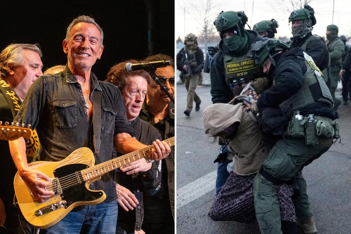 nypost's tweet image. Bruce Springsteen tells ICE to ‘get the f–k out of Minneapolis’ at surprise NJ show appearance trib.al/dcyR3am