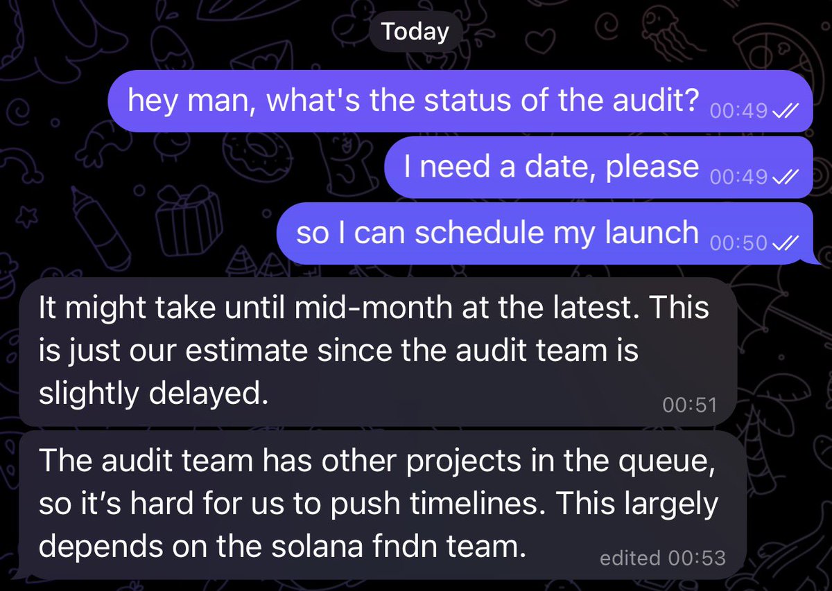 hey guys 

these are the current updates I have on the audit process

really looking to work around this 

<a href="/seedless_wallet/">Seedless Wallet</a>