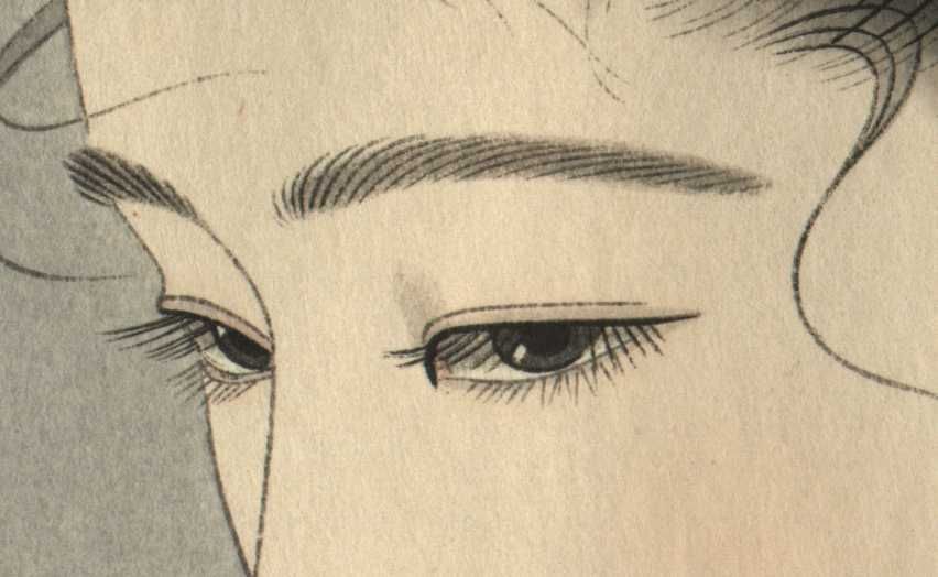 Detail of Falling Cherry Blossoms, by Tatsumi Shimura, 1953, Japan.