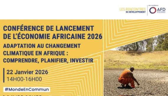 conan_herve's tweet image. .@AFD_France et @Ed_LaDecouverte publient chaque année un ouvrage de référence: L'Économie africaine. 
La Conférence de lancement de l'édition 2026 avec un regard  sur l'#adaptation au #changementclimatique 
📆 22/01/2026 a 14h 
Pour s'inscrire shorturl.at/SKRIm
