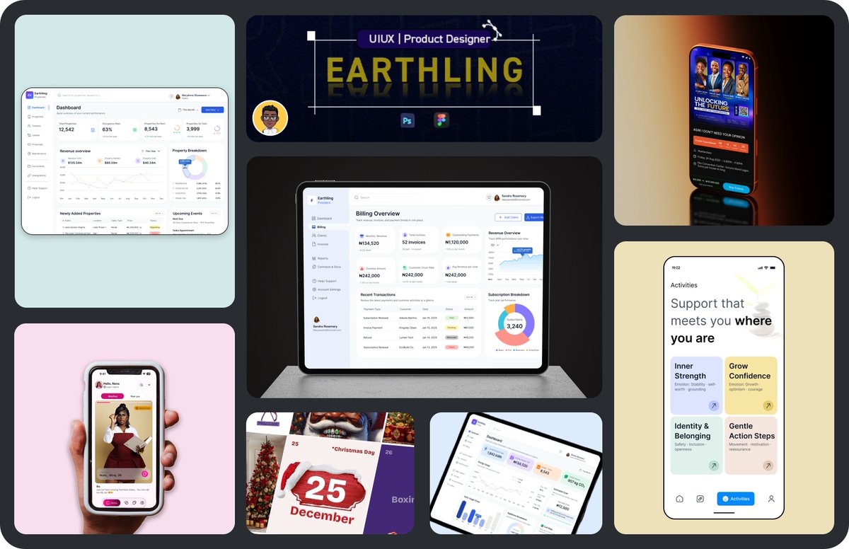 I_amSimii's tweet photo. Been a minute, but quick overview of December 2025. 

Dashboards has become quite the obsession lately. Still into product designing, shoot me a dm let's work on yours next. https://t.co/gCnCaJtpKN