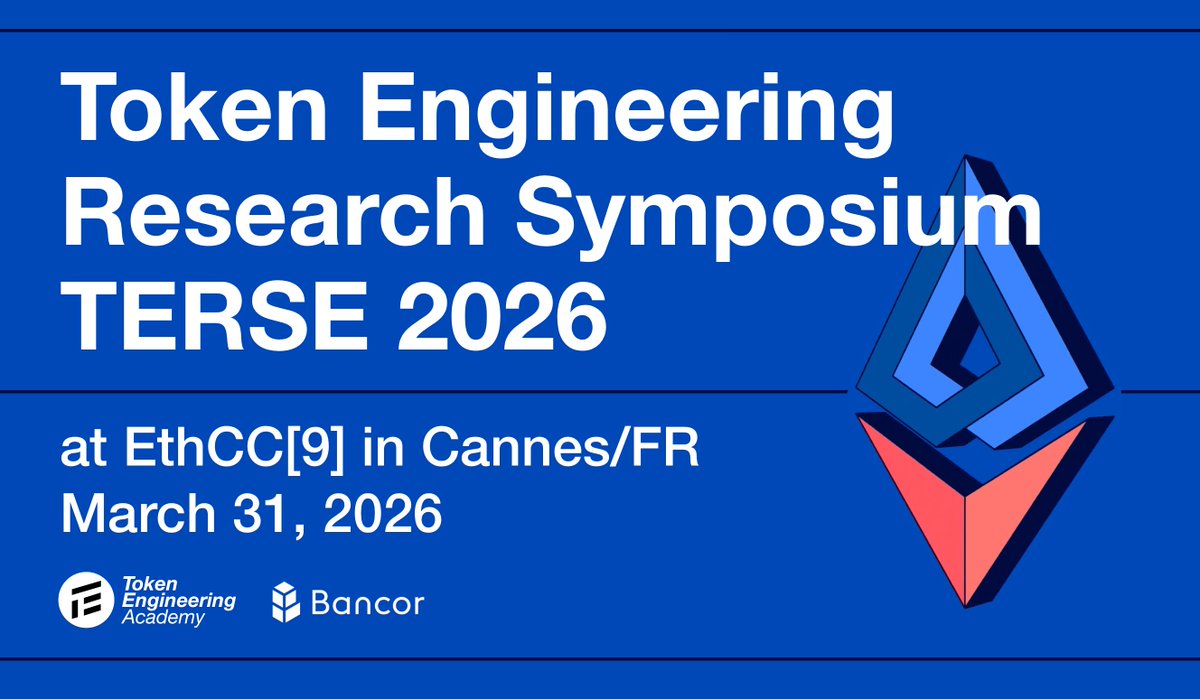 TERSE 2026 isn’t your typical academic event. And it’s definitely not your typical crypto event. 
It’s a symposium where researchers &amp; crypto builders tackle real-world design challenges together. 🤝
📅 Mar 31 | EthCC, Cannes 
🗣 Apply: tokenengineering.net
Deadline: Feb 20