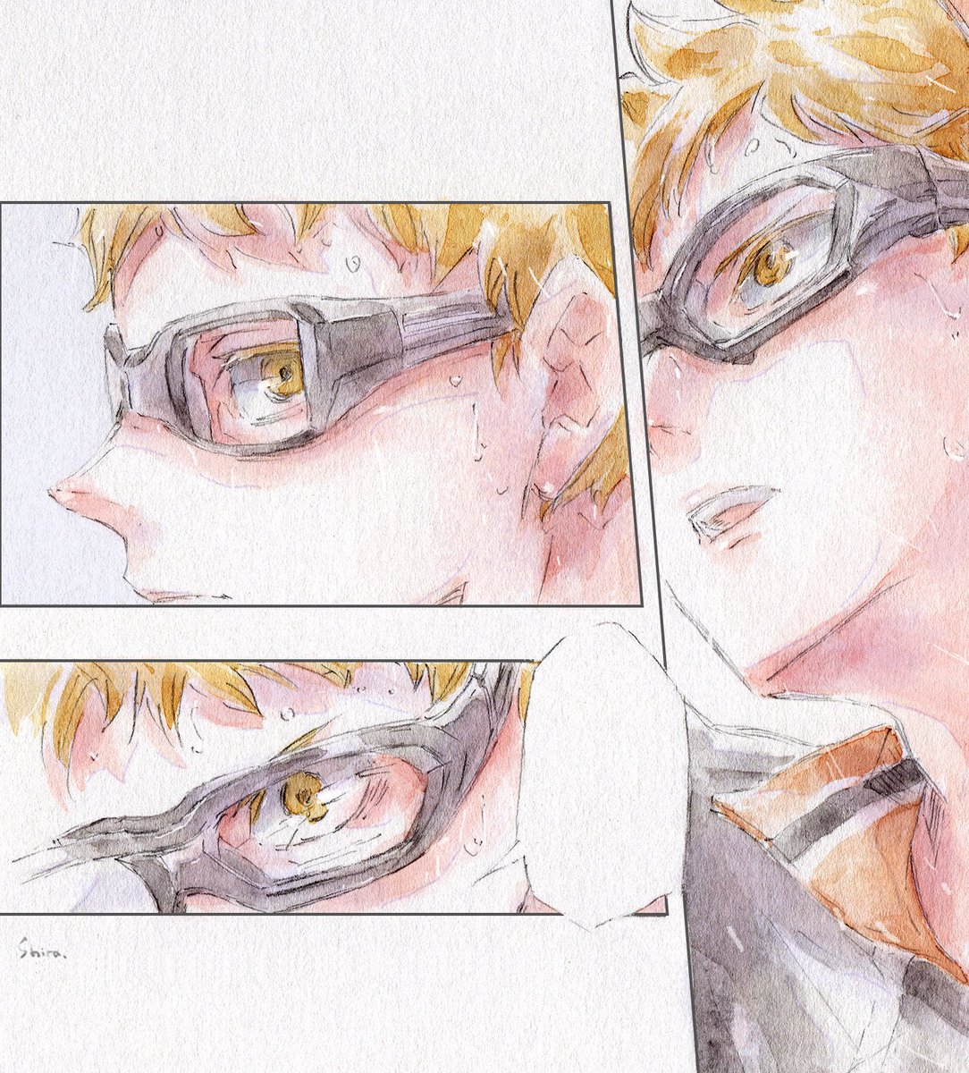 shira47A's tweet image. 水彩模写ベース（再