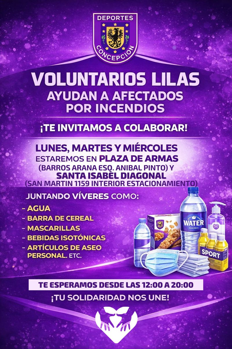 Estimadxs 

Espero que todos se encuentren bien en estos duros momentos que vivimos, les dejamos los datos para colaborar con voluntarios lilas que estará juntando víveres para ir en ayuda de quienes lo requieran.

Cuídense y hagan caso a las indicaciones oficiales 🫰🦁
