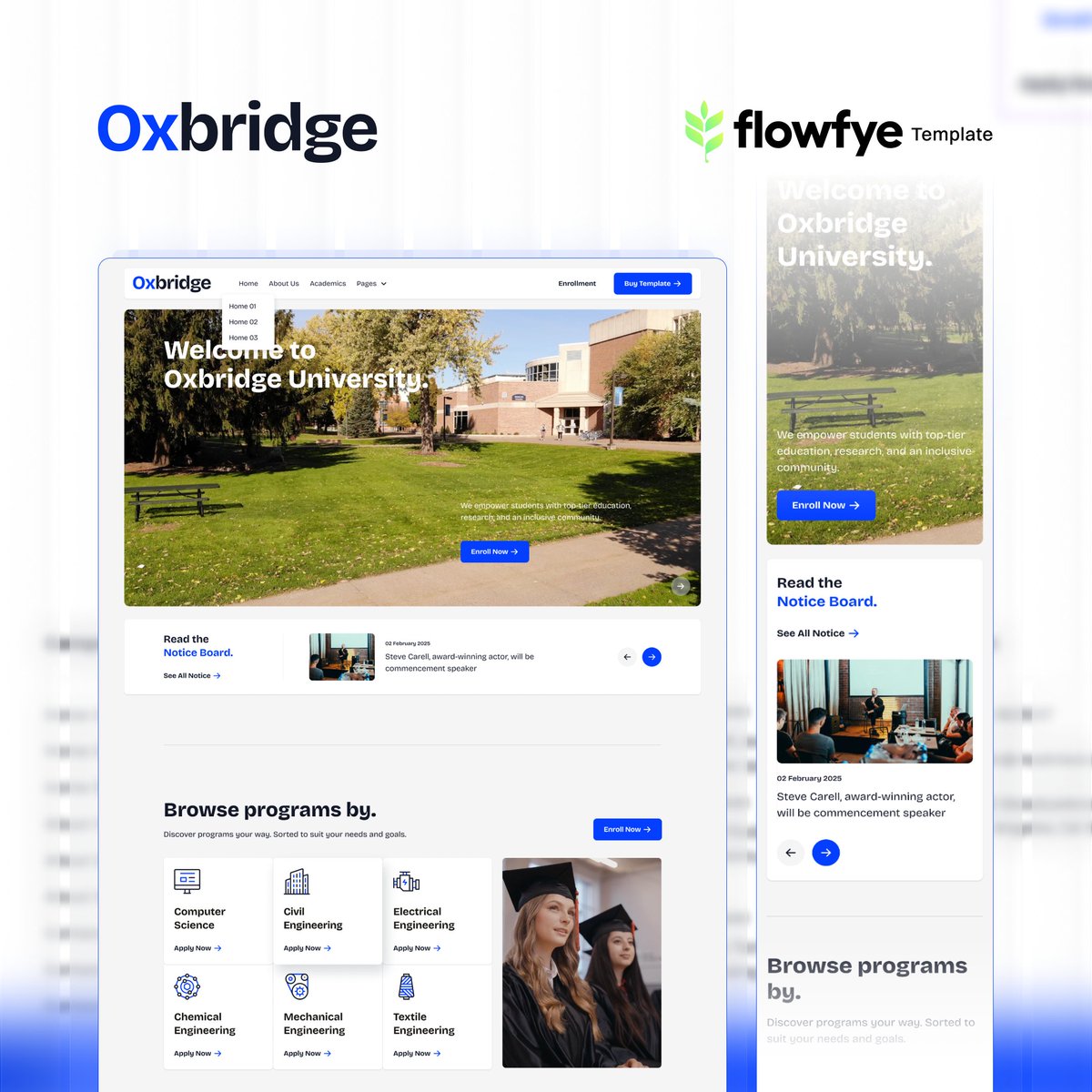 flowfyeagency's tweet photo. Built for institutions that shape futures.
Oxbridge - a clean, structured @webflow template for universities and education platforms.
Interested in this Template?
Check out here: https://t.co/MYxfo8g0ht
#WebflowTemplate #EducationDesign #UniversityWebsite #WebflowDesign #NoCode https://t.co/SCXqJj5BoT