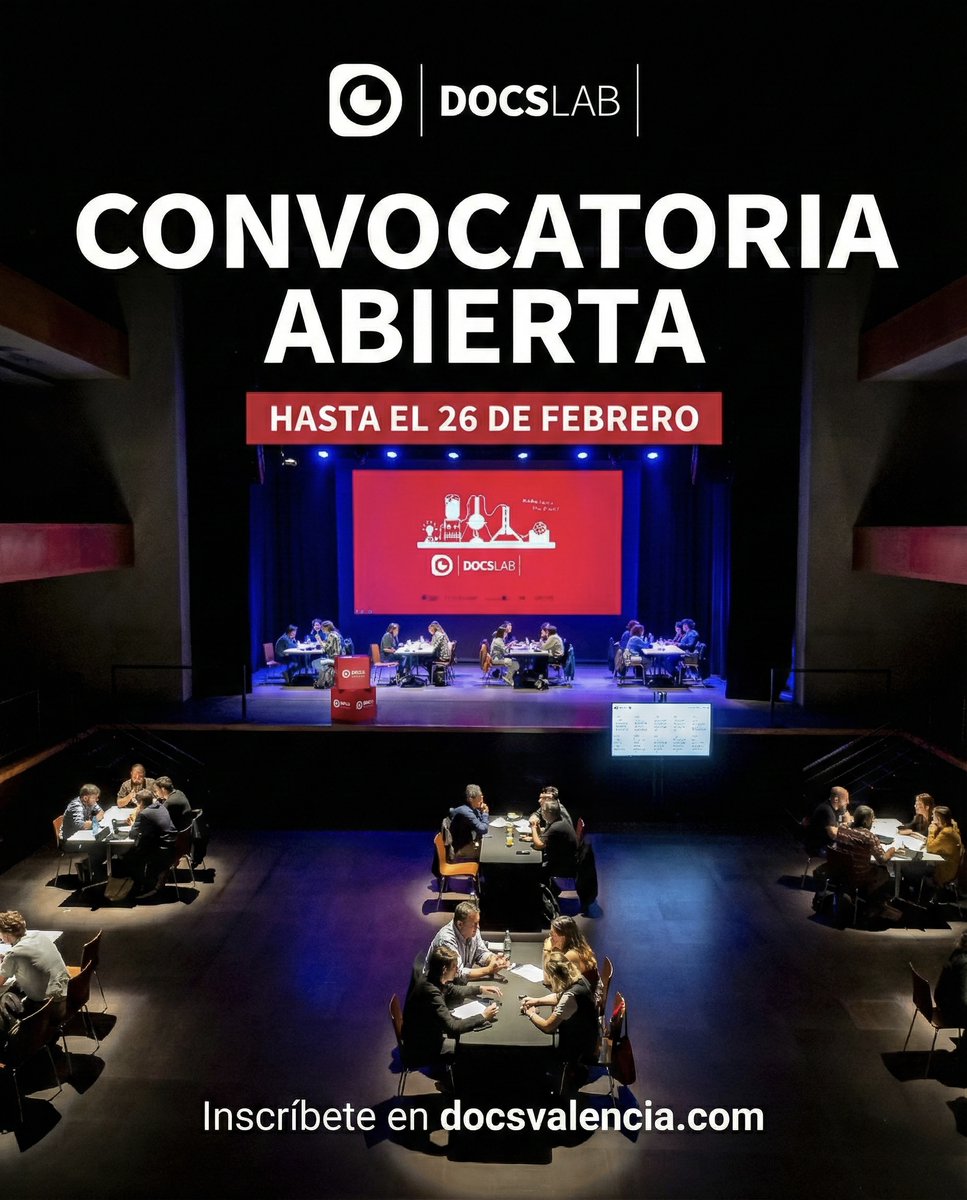 🎥 DocsLab 2026: ¡Convocatorias abiertas!

1️⃣ Plataforma VLC: Proyectos en desarrollo. 
2️⃣ Docs in Progress: Proyectos en montaje.

⏳ Inscripciones hasta el 26 de febrero.

📲 Bases e inscripciones: docsvalencia.com