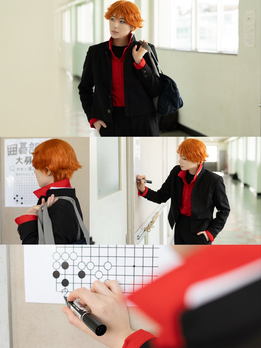 NHR120403's tweet image. ヒカルの碁 cos ⚫️三谷祐輝⚪️

　　　　⚫︎3人目のメンバー⚫︎

📸(@OMI_camera )
 #葉瀬中囲GO部部員募集2026