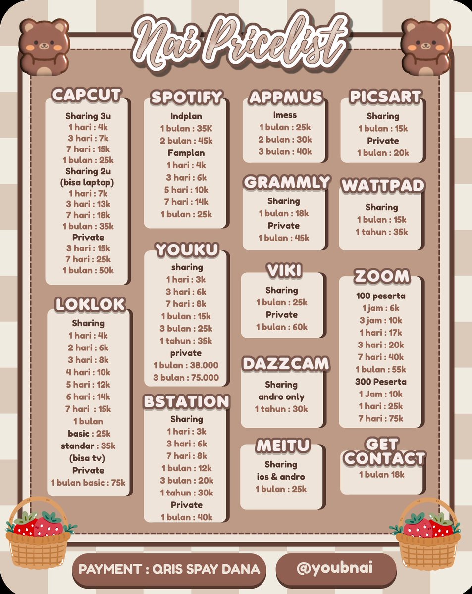 fguird's tweet image. JAJAN NONTON JUAL BELI WTB WTS NEED NETFLIX CANVA YOUTUBE VIDIO VIU WETV PRIME IQIYI CEK TURNITIN SPOTIFY YOUKU HBO MAX BSTATION CAPCUT TAHUN BARU BSTATION LOKLOK MEITU YOUKU GRAMMARLY ZOOM HARIAN

fast responִ ࣪ ˖ ࣪ 𖦹˙— wa.me/6285166622979

#zonauang dimsum🍔