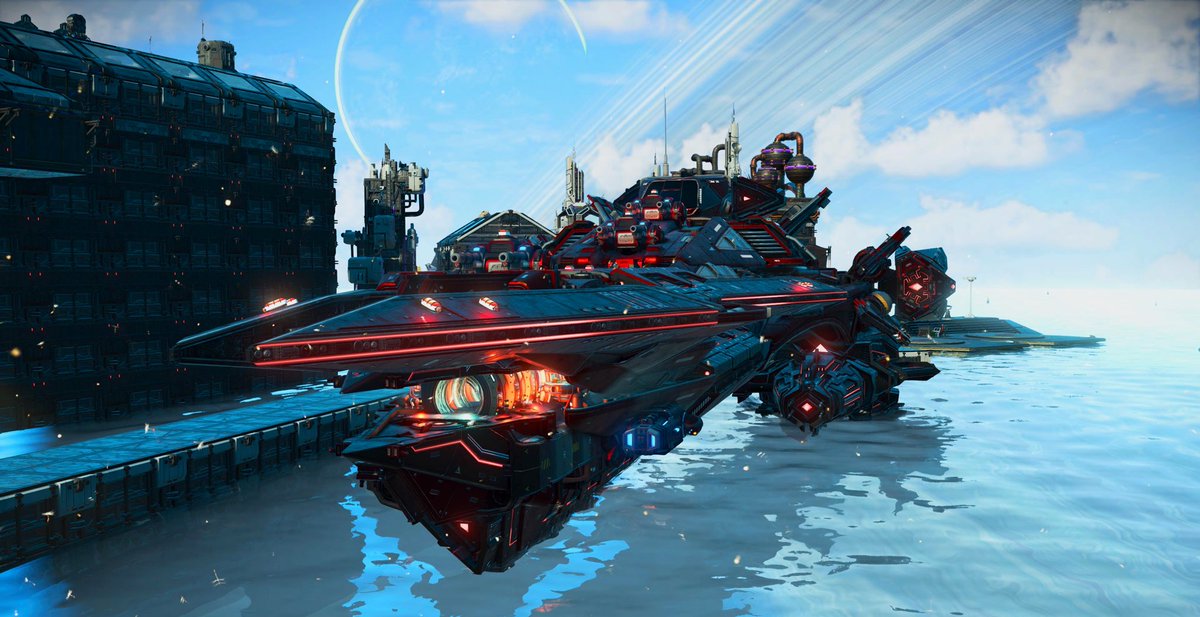 Cat1_JPN's tweet image. @CanvasEigh94426 
アトラスの槍、着艦⚓️
波動砲搭載艦🫣
これに放たれたらthird earth吹き飛びます🪐
#NoMansSky #ノーマンズスカイ