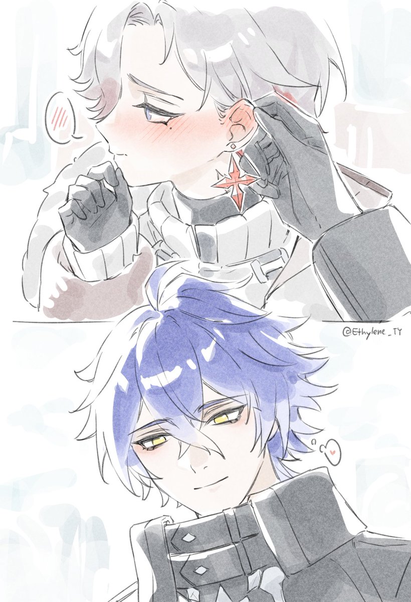 Ethylene_TY's tweet image. "Dear Young Master Illuga,Do you know your ears are the same color as the earring you’re wearing right now?”
#flinsluga #faelight