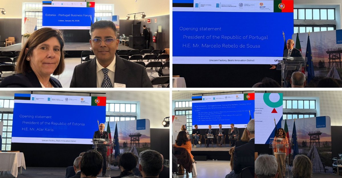 🇵🇹🤝🇪🇪 We attended the Portugal–Estonia Business Forum, with the presence of the Presidents of the Republic of Portugal and Estonia.
Our participation focused on the UOPV, an innovative USV for maritime security, combining advanced remote control &amp; wave energy propulsion.