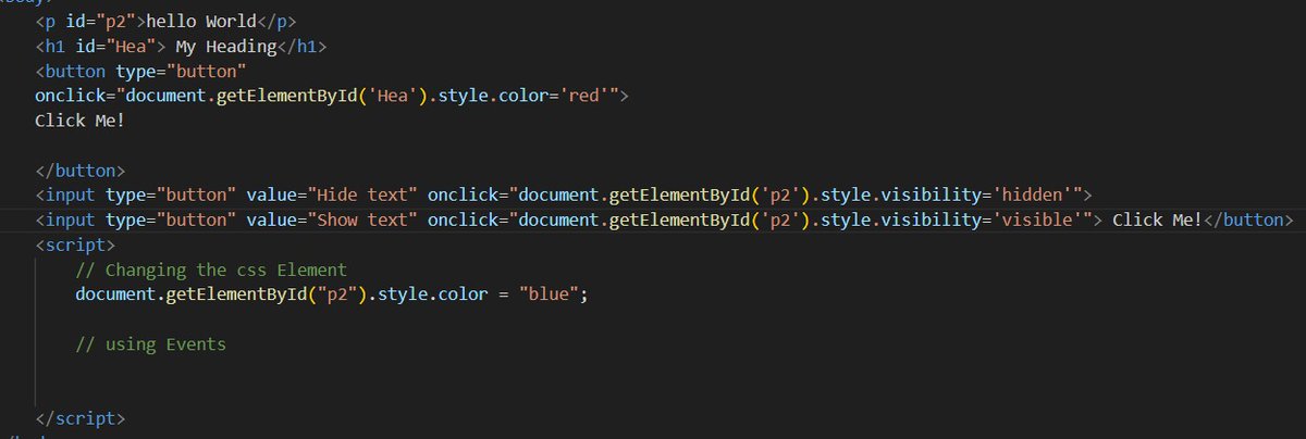 MayankSang253's tweet photo. 🚀 Day 4 | Java Full Stack Developer
Today learning:
-HTML DOM API
-SELECTING ELEMENTS
-CHANGING HTML USING DOM
-CHANGING CSS USNG DOM
-FORM VALODATIONq
#Day4 #JavaScript #DOM #HTML
#JavaFullStack #FullStackDeveloper
#LearningInPublic #100DaysOfCode
#WebDevelopment https://t.co/xIDd5Z1sqQ