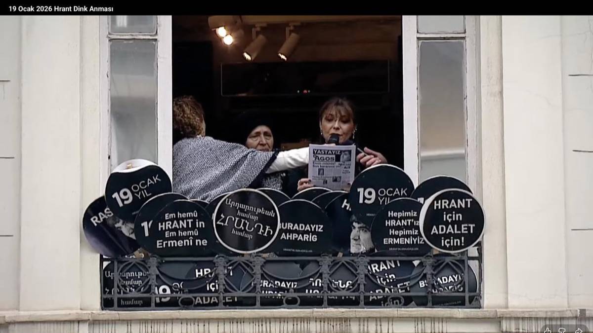 🕊️Hrant Dink katledilişinin 19. yılında anıldı
🕊️"O inandığı dili bırakmadı, toprağını terk etmedi"

🕊️Aradan geçen 19 yıla rağmen dinmeyen adalet talebi, Hrant Dink’in katledilişinin 19’uncu yılında Sebat Apartmanı önünde bir kez daha yankılandı. “Bir kişi bile okusa yeter”