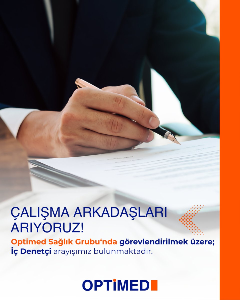 OptimedSH's tweet image. Optimed Sağlık Grubu’nda görevlendirilmek üzere “İç Denetçi” arıyoruz.

Ailemize katılmak isterseniz;

📧 ik@optimed.com.tr
📋optimed.com.tr/insan-kaynakla…

#OptimedSağlıkGrubu #SağlığınızGüvende #İçDenetçi #İşİlanı