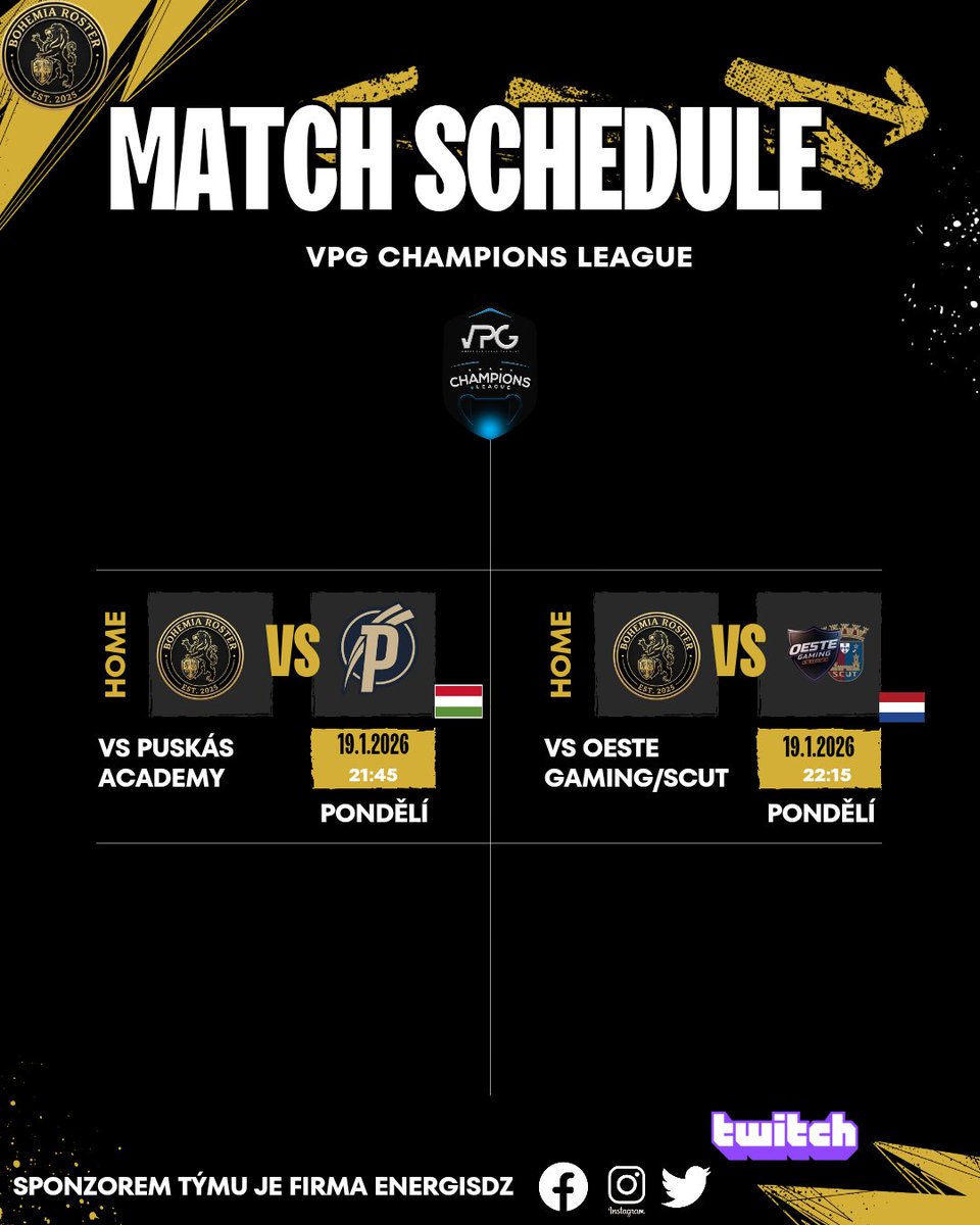 Náš tým má momentálně více trápení než radostí. Ale odměna za úspěšnou podzimní práci je tady. 

Již dnes večer rozehrajeme skupinu 15 v eChampions League. 

Soupeře neznáme, ale jako favoriti do duelů určitě nepůjdeme. 

To však neznamená, že se nepůjdeme porvat o postup 👀👀
