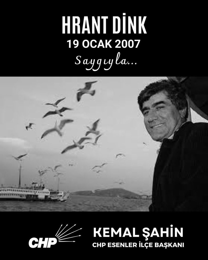Halkların kardeşliği için güvercin tedirginliğinde onurlu bir yaşam.
Ne acı ki katilleri 19 yıldır dışarda.
Saygıyla anıyorum.
#HrantDink