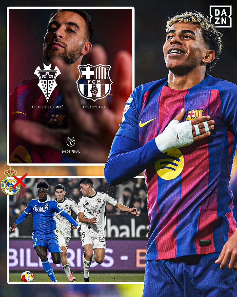 DAZNFutbol's tweet image. EL BARÇA JUGARÁ CONTRA EL ALBACETE EN CUARTOS DE COPA DEL REY 🏆