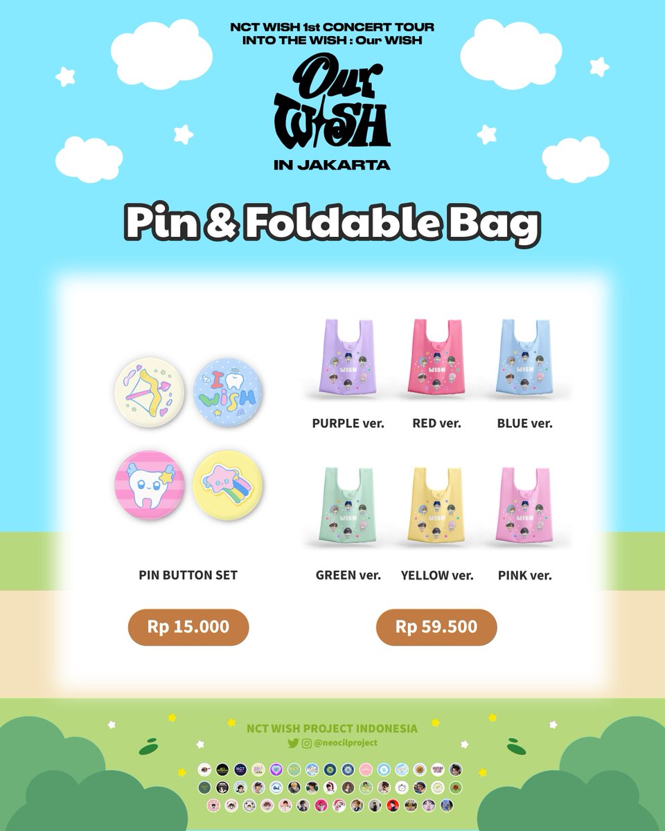 ˚₊‧꒰ა 𝐏𝐢𝐧 &amp; 𝐅𝐨𝐥𝐝𝐚𝐛𝐥𝐞 𝐁𝐚𝐠 ໒꒱ ‧₊˚

⋆ Pin Button Set — Rp15.000
⋆ Foldable Bag — Rp59.500

Pre-Order Here: ITWfund.carrd.co