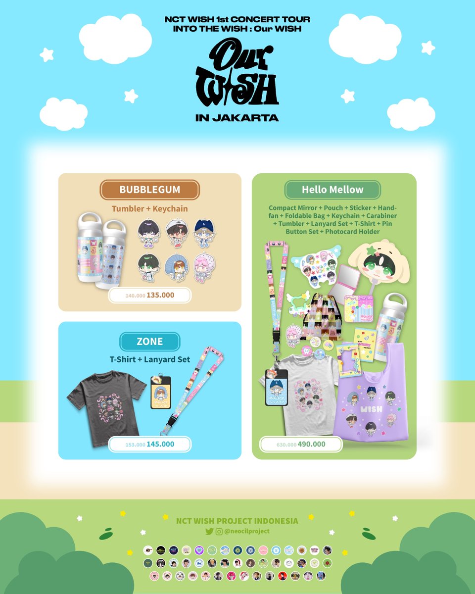 ˚₊‧꒰ა 𝐖𝐢𝐬𝐡𝐥𝐢𝐬𝐭 𝐁𝐮𝐧𝐝𝐥𝐞 ໒꒱ ‧₊˚

⋆ Good Morning — Rp59.000
⋆ SOMEDAY — Rp115.000
⋆ Dreamcatcher — Rp130.000
⋆ BUBBLE GUM — Rp 135.000
⋆ ZONE — Rp145.000
⋆ Hello Mellow — Rp490.000

Pre-Order Here: ITWfund.carrd.co