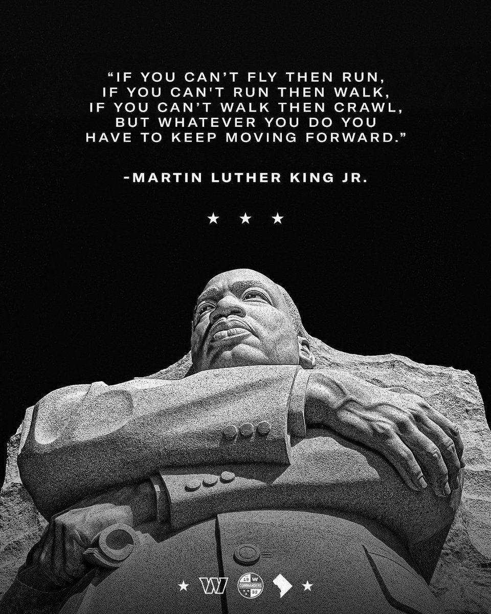 Commanders's tweet image. Today we remember the life and legacy of Dr. Martin Luther King Jr. #MLKDay
