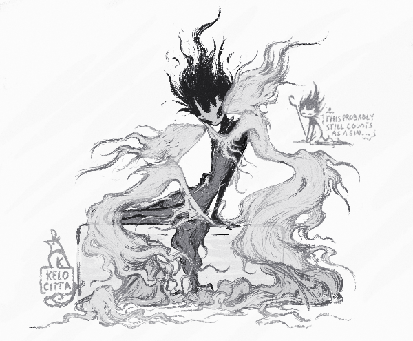 Kelocitta's tweet image. [ #hollowknight / #silksong ]

Phantom/Wraith again cause uhhhhhhh yeah