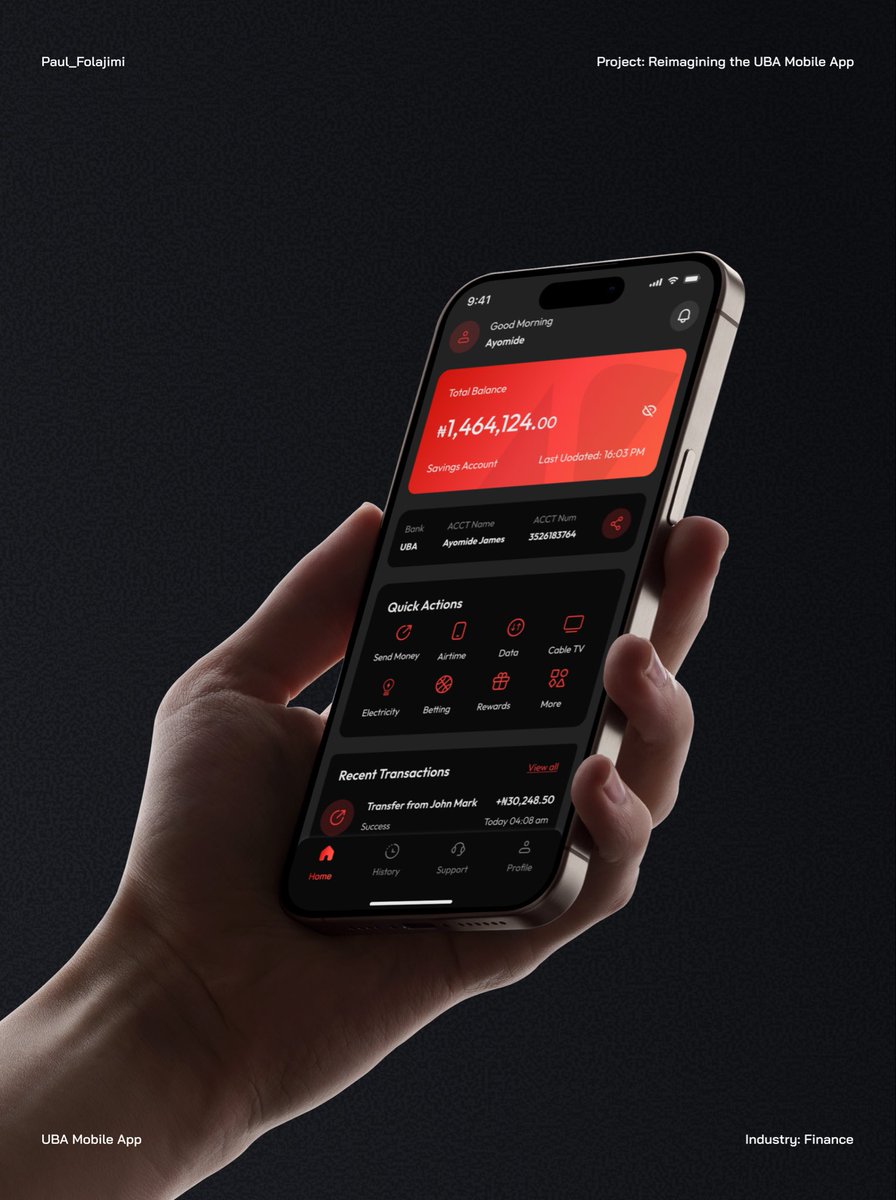 PhollaJ's tweet photo. UBA mobile app mockup focused on clean UI, clear UX, and a smoother mobile banking experience. Built around modern fintech design and usability.
๐ฉ folajimi139@gmail.com
#UIUX #FintechDesign #MobileUX #AppMockup #ProductDesign #UXCaseStudy https://t.co/BCZYKUFfzk