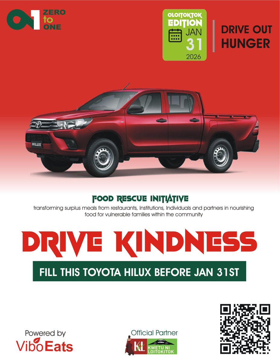 On Jan 31, we’re turning a simple road trip into a lifeline.
Bring your car, help us load food, and drive with us to Oloitoktok to serve families in need.
Same road. New purpose.
#ViboEats #ViboZerotoOne #Voluntourism