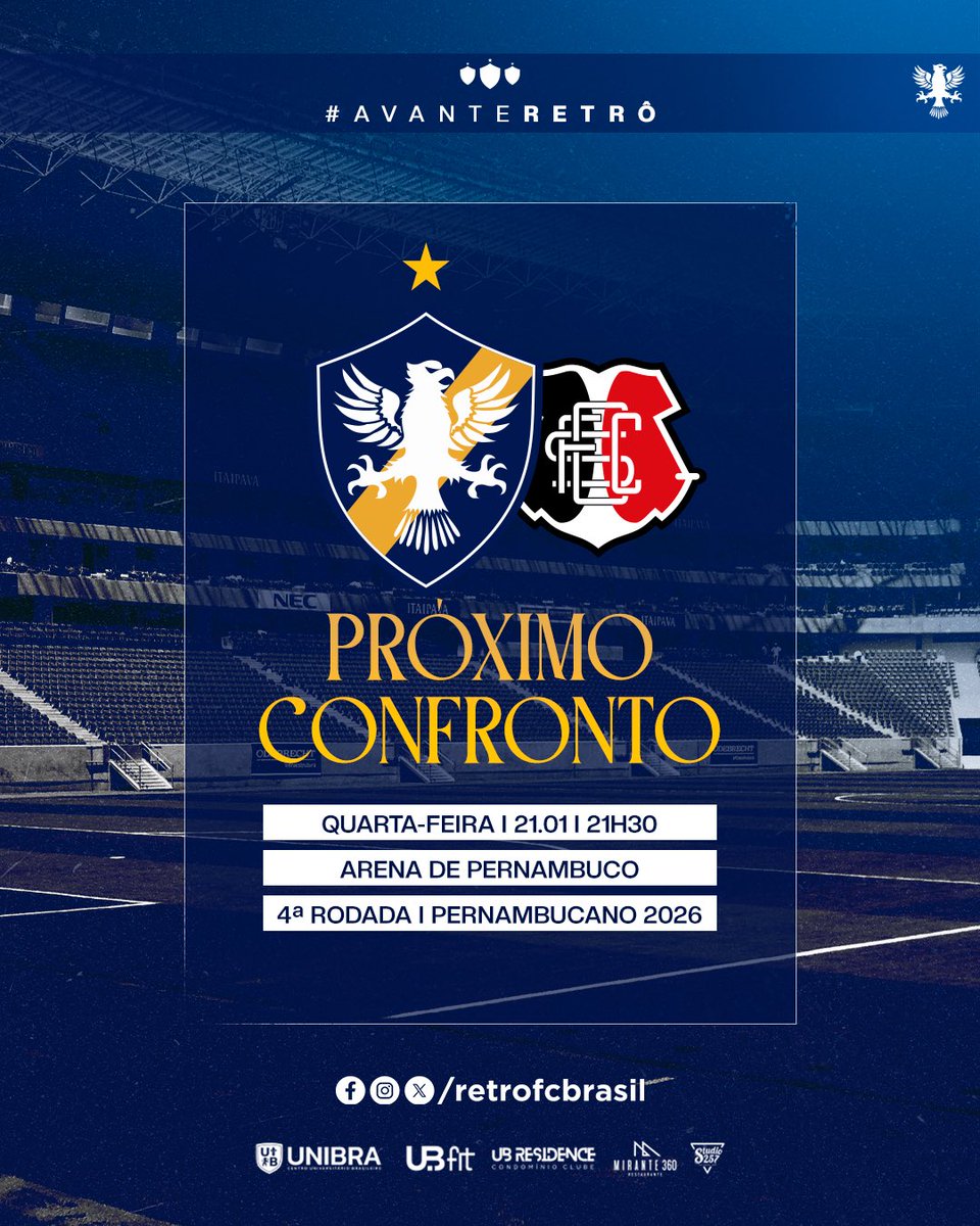 PRÓXIMO CONFRONTO! ✅

A Fênix volta a campo na próxima quarta-feira (21), para enfrentar o Santa Cruz, pela 4º rodada do Pernambucano. A partida acontece na Arena de Pernambuco, às 21H30, com transmissão ao vivo da TV Globo. 

Vamos em busca da vitória! #AvanteRetrô 🐦‍🔥