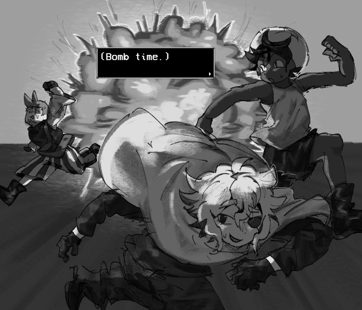 (You kind of mess it up, but manage to throw the bomb at the King!)