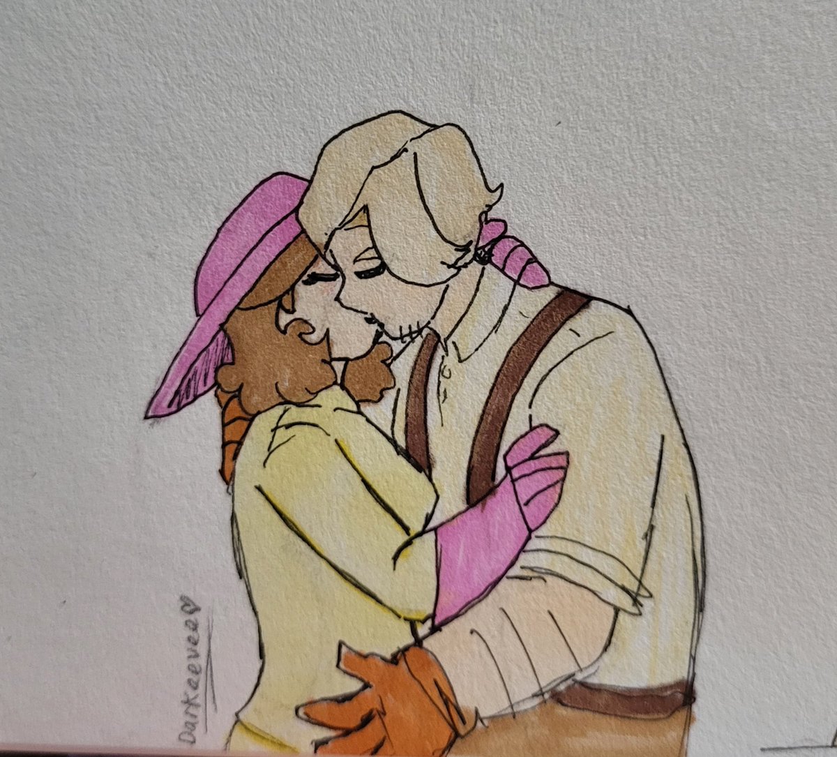 DarkEevee3's tweet image. Pacman couple 💕

The Mrs helps patch him up after the fights (and that's usually when he vents about the mission he got hurt on)

#pacman #pacmanfanart #pacmanworldrepac #art #traditionalart #au #humanau