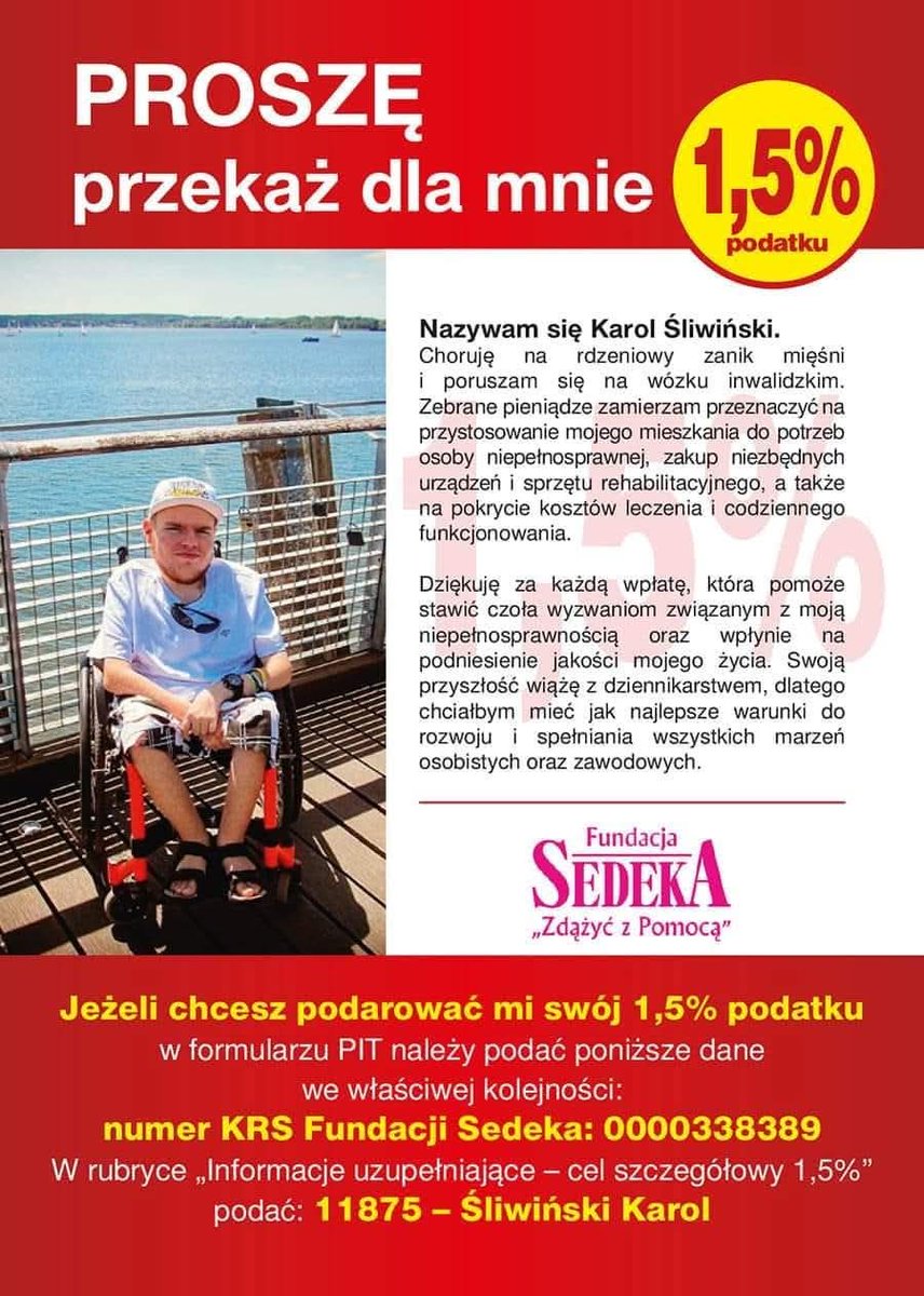 Karol_Sliwinski's tweet photo. Razem z moim Tatą z całego serca dziękujemy za wszystkie darowizny przekazane nam przed rokiem. Jeżeli w tym roku również zechcielibyście nas wesprzeć, to będziemy bardzo wdzięczni. Szczegóły dotyczące tego, jak można to zrobić, znajdziecie na ulotce poniżej.
#procent #podatek https://t.co/b4X07kxgsp